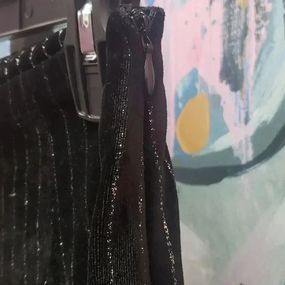 Forever 21 Wide Leg Black Pant w/silver glitter - Picture 4 of 7